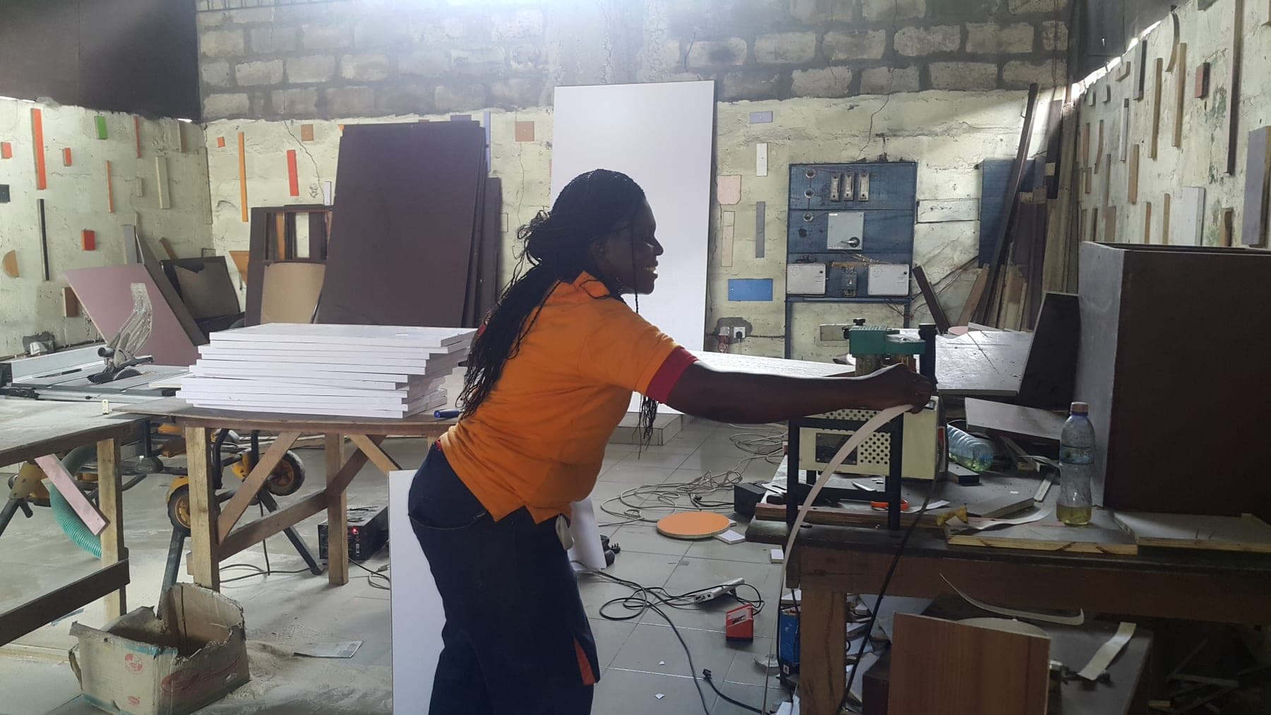 Nigerian manufacturing team and production activity